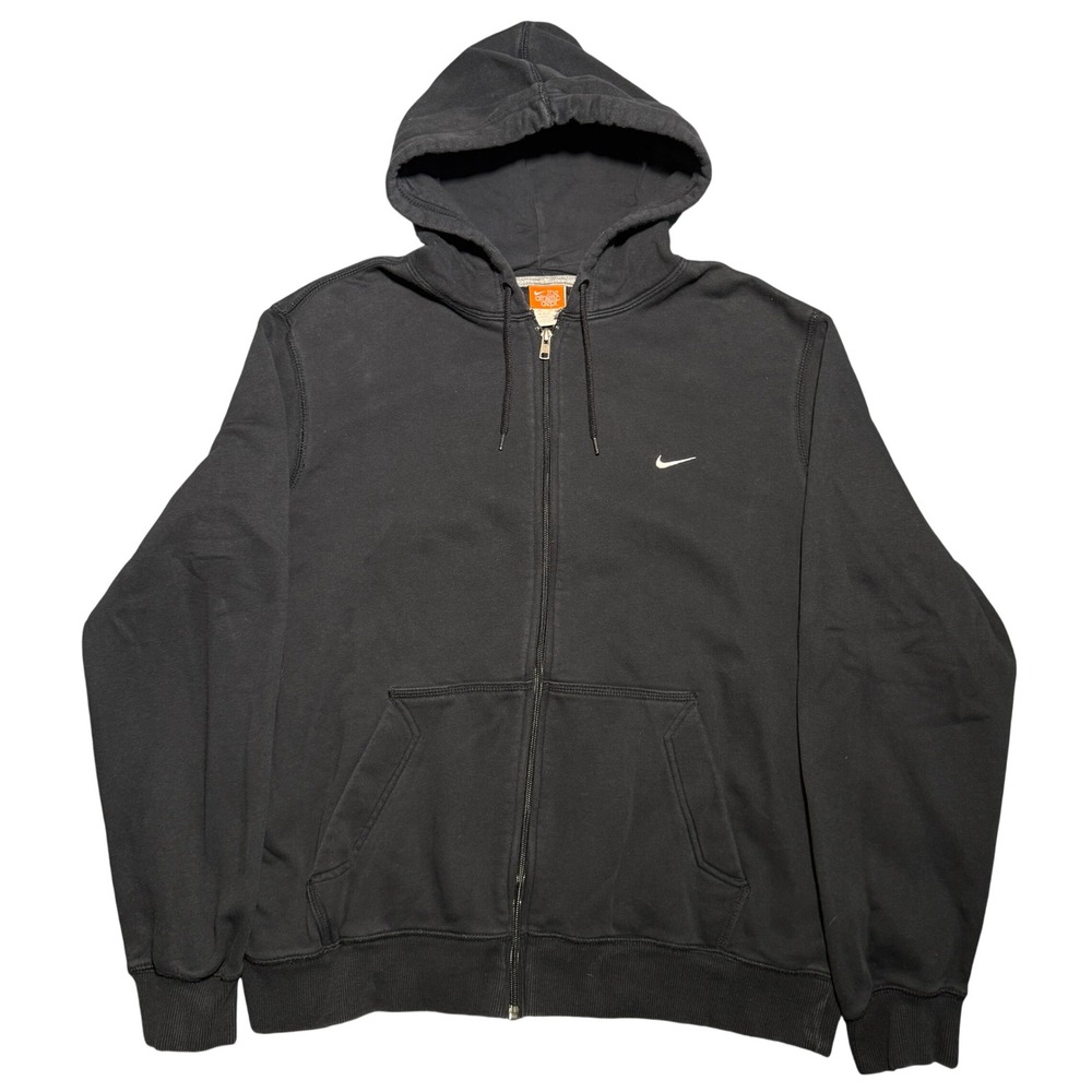 Nike Athletic Dept Mens XL Full Zip Hoodie Black Embroidered Swoosh Fleece